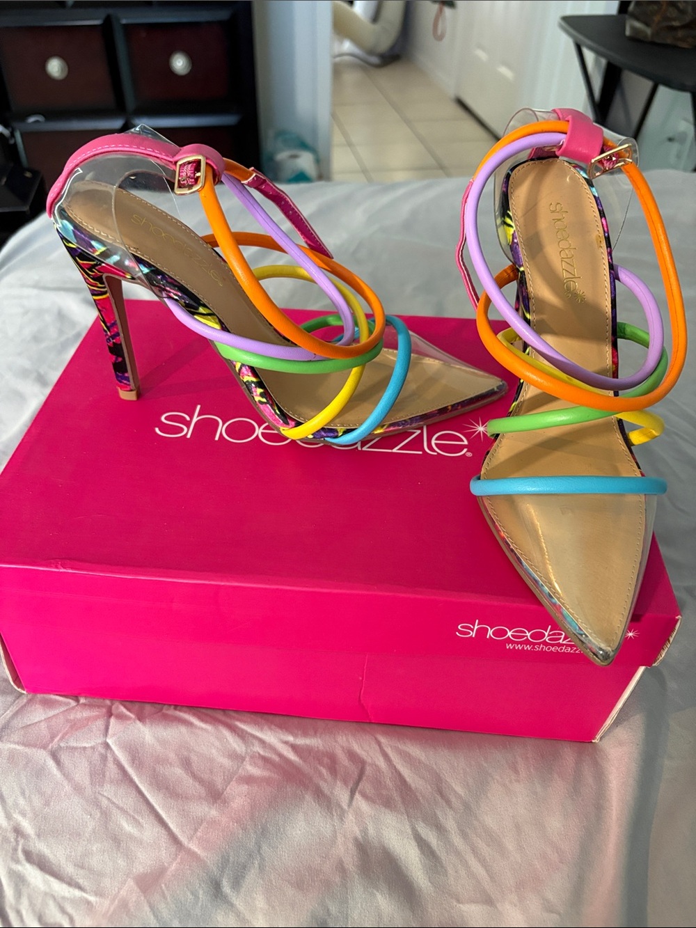 Shoe Dazzle Multicolor Strappy Stiletto Sandal - Women's - Picture 2 of 4